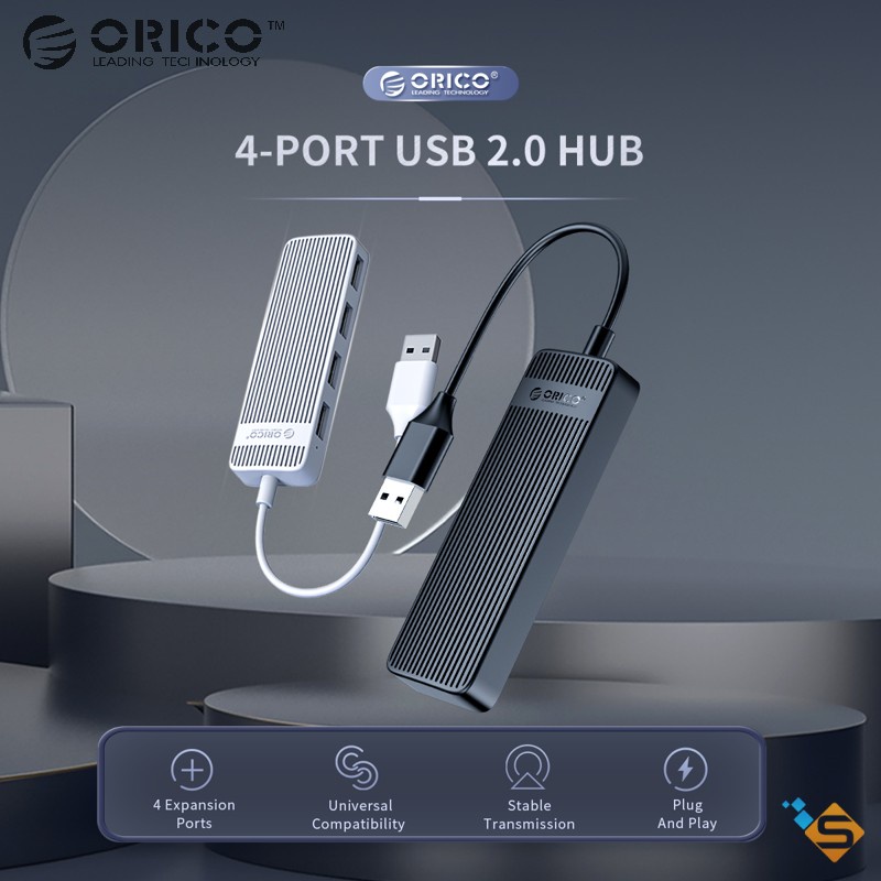Bộ chia cổng USB ORICO 4 cổng USB 2.0 HUB siêu tốc siêu mỏng FL02 - Bảo hành chính hãng 12 tháng