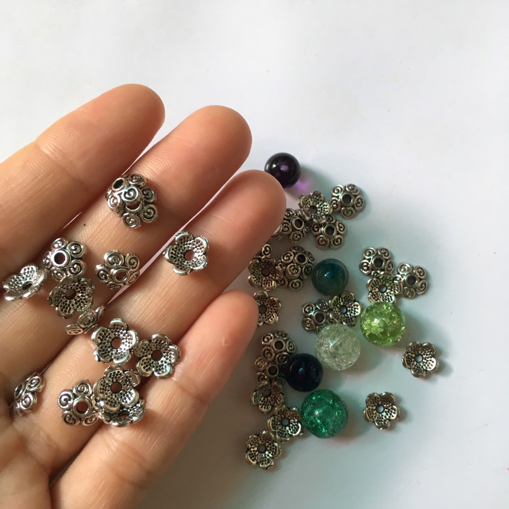 Đế hoa hạt chặn trang trí vòng tay hạt tròn, chọn mẫu