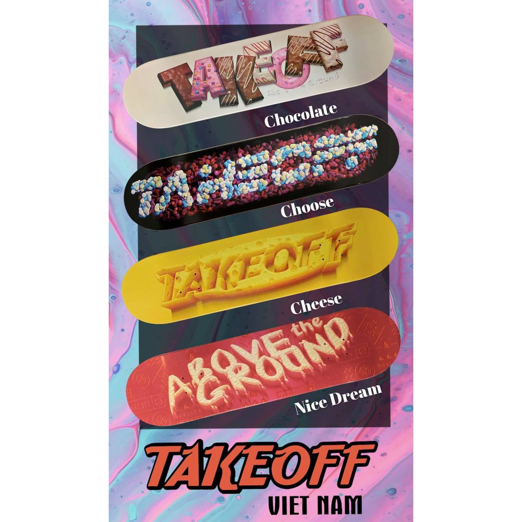 VÁN TRƯỢT BỘ TAKEOFF – COMPLETE CANDY SWEET SERIES VÁN TRƯỢT TẬP LUYỆN CHUYÊN NGHIỆP