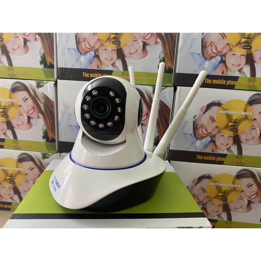 cCamera Yoosee IP Wifi  3 râu trong nhà 3.0 xoay 360 độ hình ảnh sắc nét, đàm thoại 2 chiều, Không cổng Lan