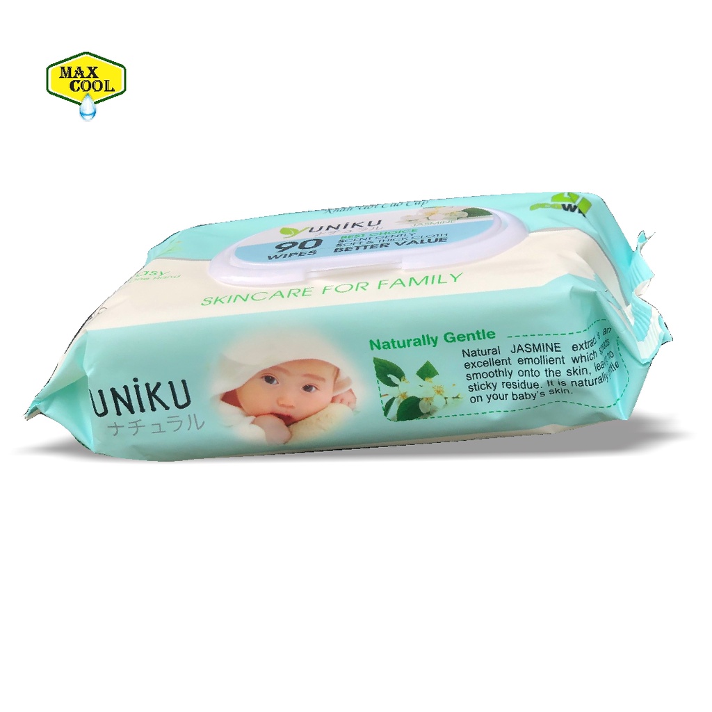 1 gói khăn ướt YUNIKU 90 tờ xanh ngọc - hương lài