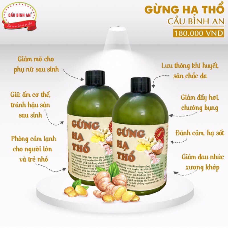 Gừng Hạ Thổ cầu Bình An 500ml