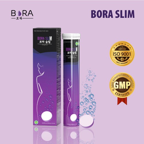 Viên sủi hỗ trợ giảm cân Bora Slim ngăn chặn cơ thể hấp thu chất béo lọ 18 viên