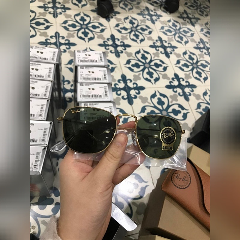 Kính Mát Ray-ban RB3857 9196/31 mắt xanh rau muống viền vàng