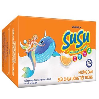 Thùng 48 Chai Sữa Chua Uống SuSu IQ Hương Cam- 80ml