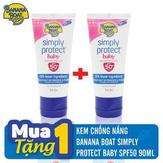 Combo 2 Kem chống Nắng Banana Boat SIMPLY PROTECT BABY SPF50 90ML