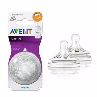 Hộp 2 núm ty bình sữa AVENT Natural size 3,4,Y Cut