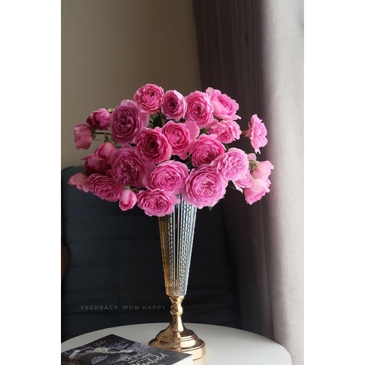 Lọ hoa thuỷ tinh dáng ly vàng - Lọ hoa Decor