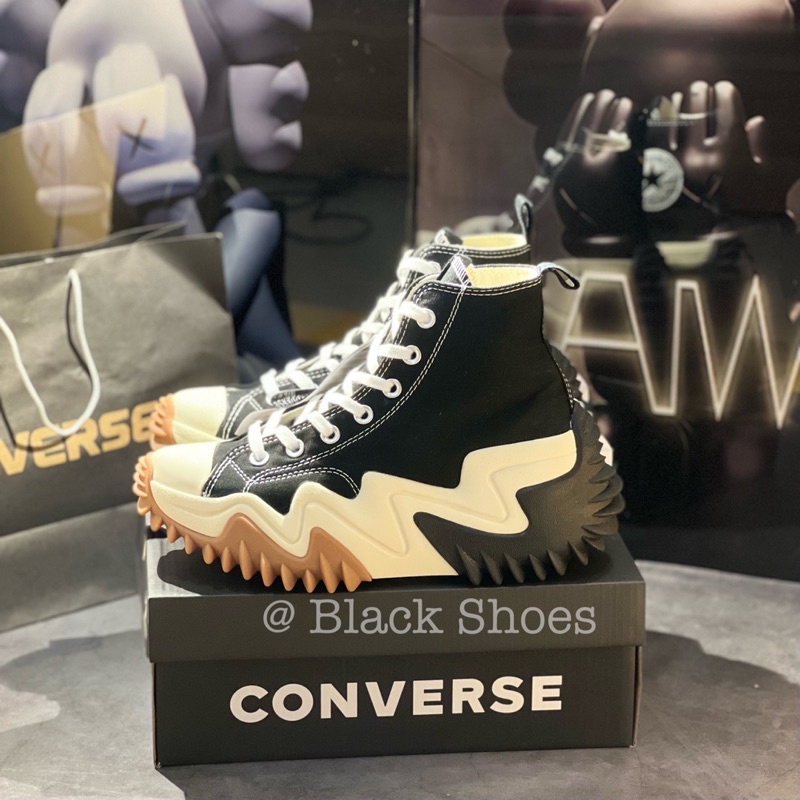Giày Sneaker Cổ Cao C_V Run Star Motion - Đen Trắng