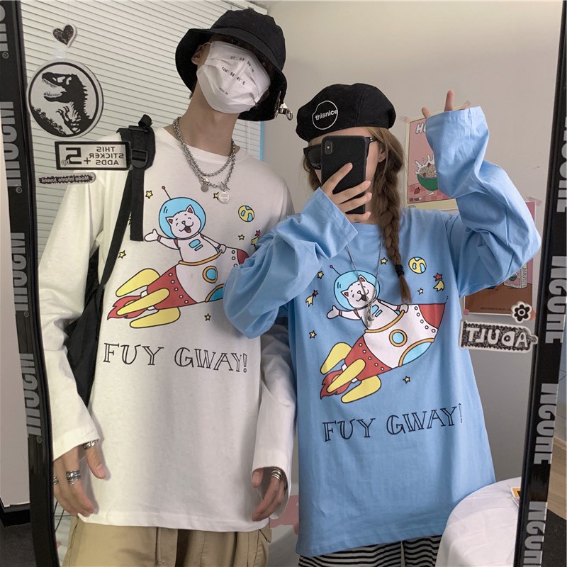 Áo thun dài tay  FUY GWAY  phông Unisex nam nữ tee oversize form rộng pull Ulzzang Streetwear thu đông vải mềm