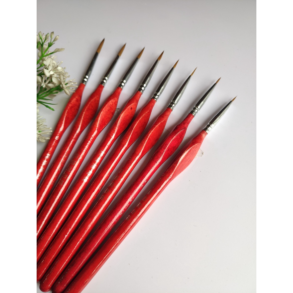 Bộ 9 Cây cọ tỉa, đi nét ( Cọ 3 cạnh)
