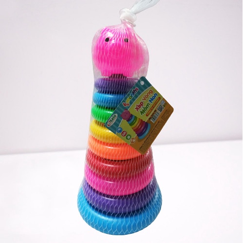 Đồ Chơi Xếp Vòng Nhựa Xếp Vòng Tròn Sato Phát Triển Trí Não Cho Bé