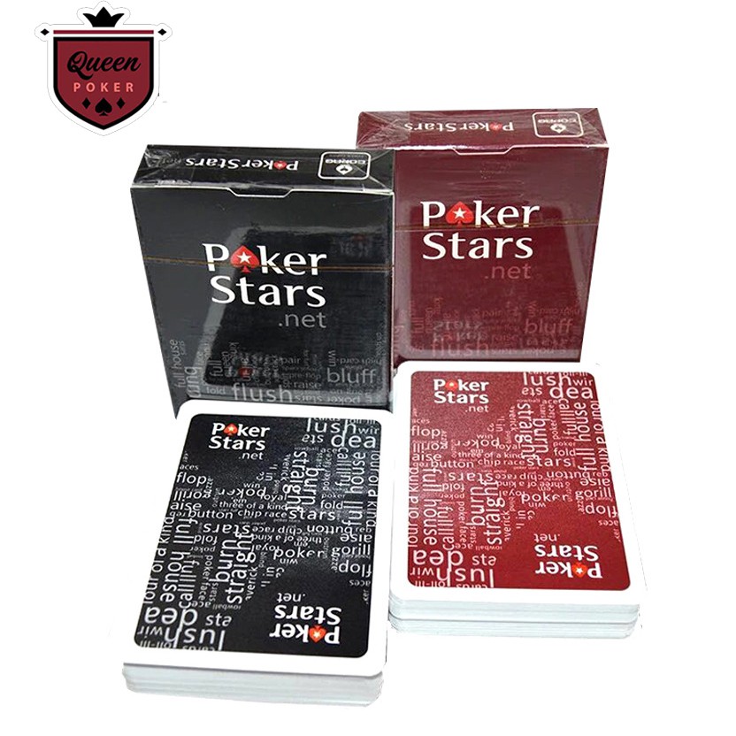 Bài nhựa Poker in hình Poker Star PVC cỡ chữ lớn, không gẫy gấp, chống nước và đàn hồi tốt B-04 ( full ảnh thật )