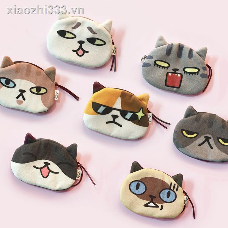 ví nũ bóp đầm nữ ví bóp dự tiệc ví cầm tay nữ mini cute ví cầm tay nữ cute ví đựng tiền nữ ví bóp dài Ví đựng tiền xu/ tai nghe/ dây cáp dữ liệu hình chú mèo dễ thương cho bé