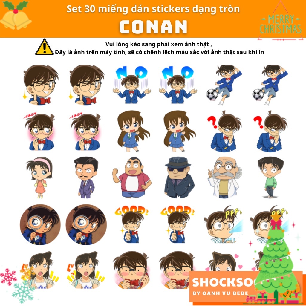 🔥30 hình dán sticker hình THÁM TỬ CONAN 🔥