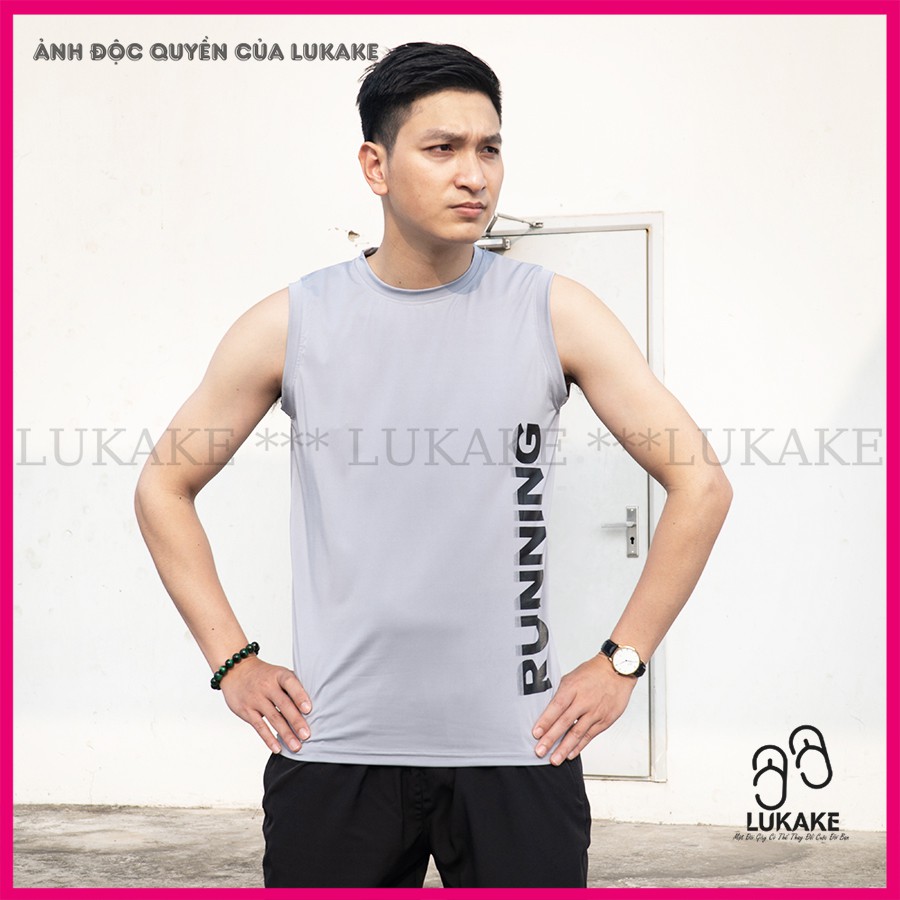 Áo sát nách nam ⚡FREESHIP⚡ Áo thể thao nam sát nách tanktop 5 màu RUNNING LUKAKE.