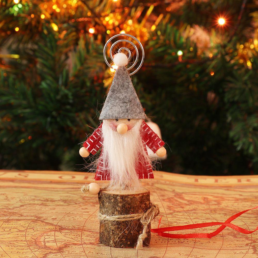 Giá Đỡ Thẻ Ghi Chú Bằng Gỗ Hình Ông Già Noel &amp; Người Tuyết Màu Cầu Vồng Trang Trí Tiệc Cưới / Nhà Cửa DIY