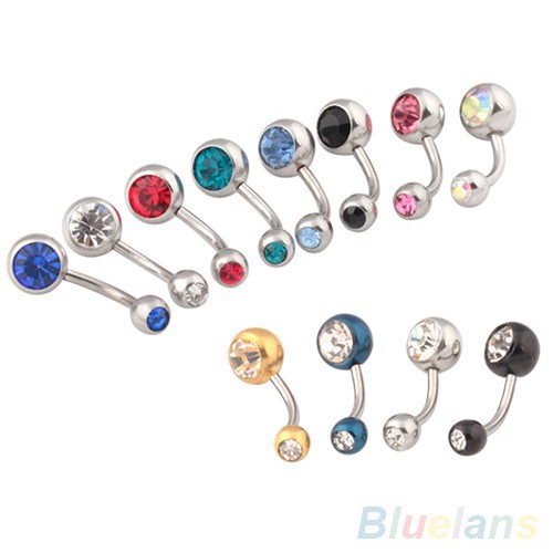 Bộ 10 Khuyên RốN ĐíNh Đá NhiềU MàU SắC