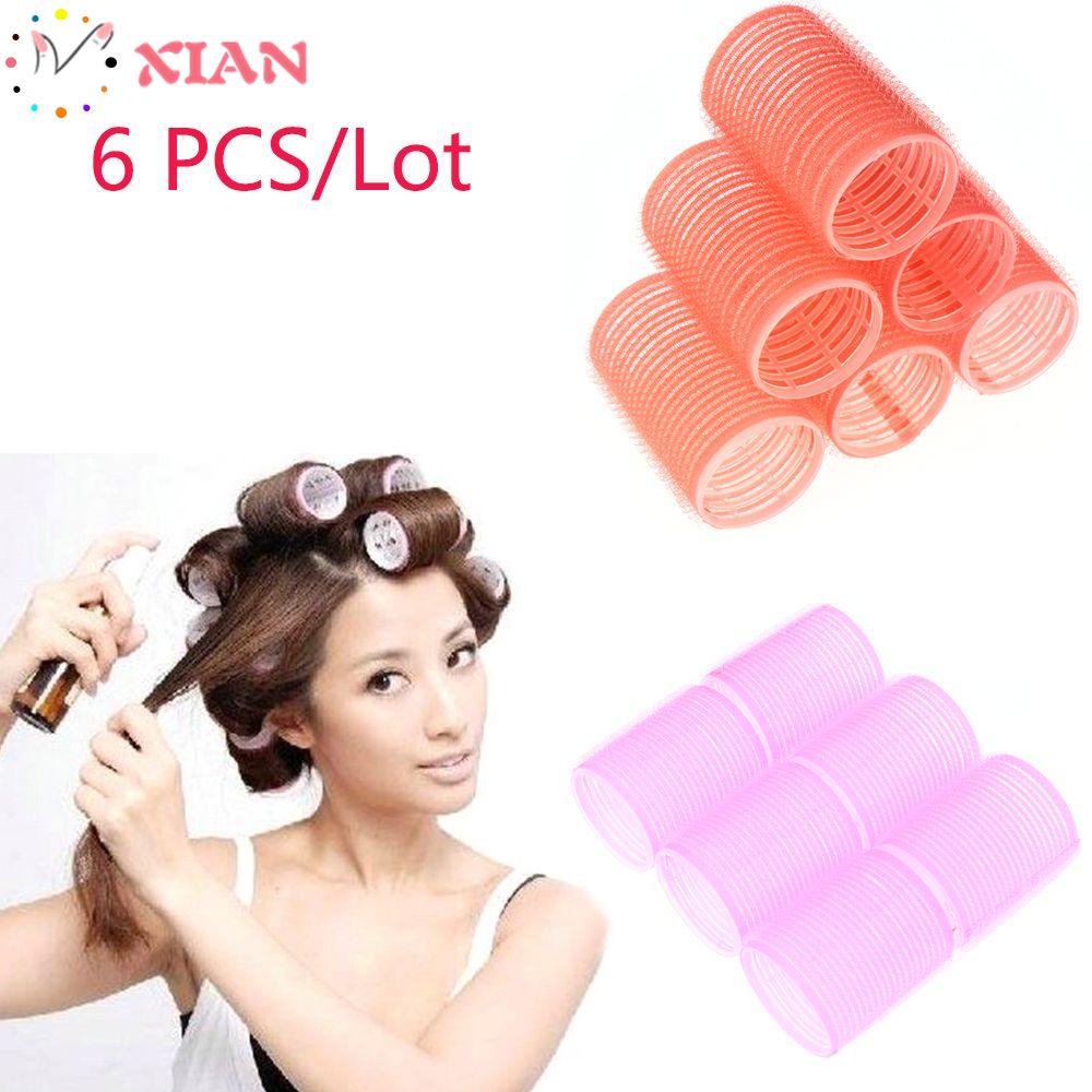 Bộ 6 lô uốn tóc nhiều kích thước màu sắc ngẫu nhiên chuyên dụng cho salon làm tóc