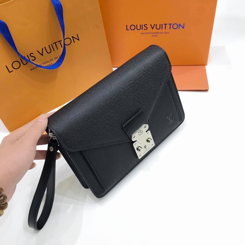 Clutch cầm tay 𝕃𝕍 bì thư da sần fullbox