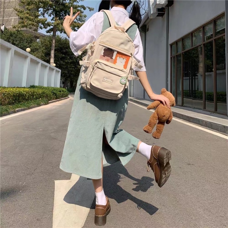 Áo tay ngắn/ Đầm yếm PERTY màu trơn đơn giản thời trang phong cách Hàn Quốc cho nữ