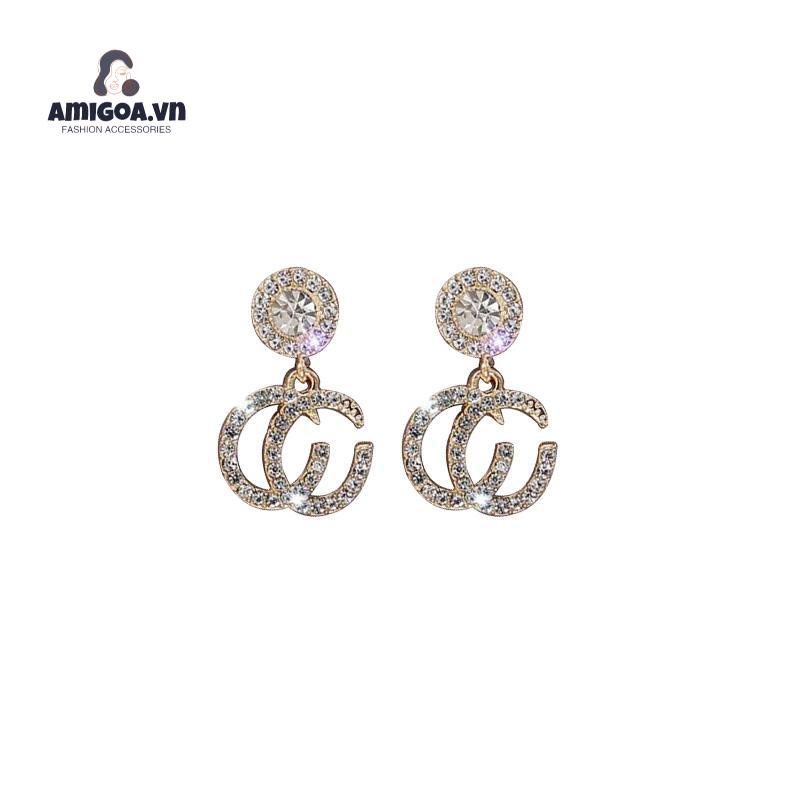 ✨✨Khuyên Tai Đính Kim Cương Lấp Lánh Chống Dị Ứng Cao Cấp Thời Trang