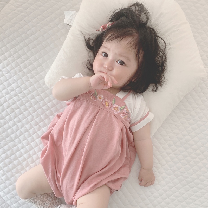 Body Hanbok Bé Gái Họa Tiết Thêu Hoa Đào | Hàng Quảng Châu Cao Cấp