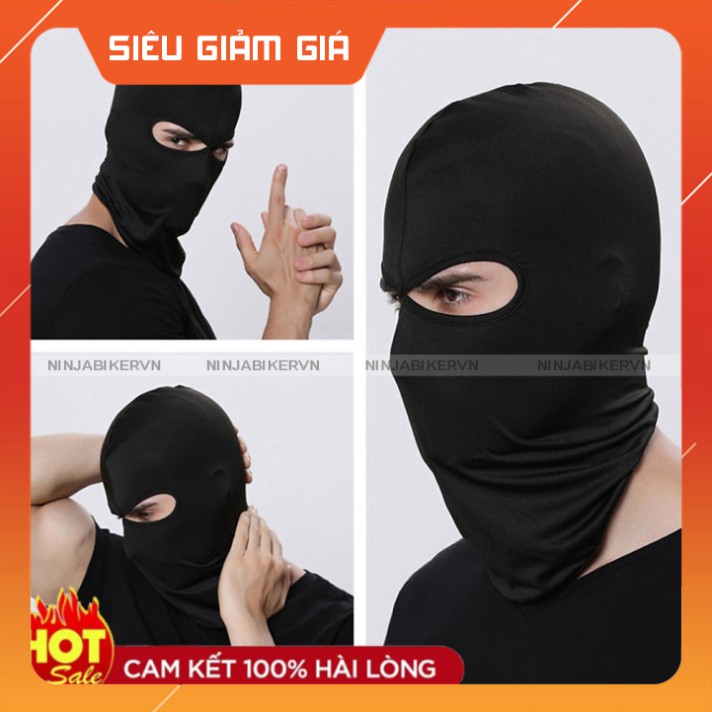 Khăn trùm đầu ninja đen full siêu co dãn