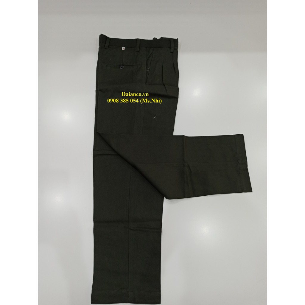 Quần bảo vệ vải kaki thành công màu xanh rêu - Hình thật