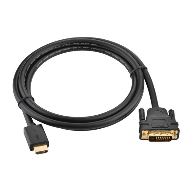 Cáp chuyển đổi HDMI sang DVI 24+1 Ugreen 10135 dài 2M (có thể chuyển ngược lại DVI sang HDMI)