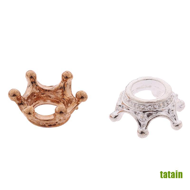 Set 2 Mô Hình Vương Miện Kim Loại Mini Tỉ Lệ 1: 12 Trang Trí Nhà Búp Bê