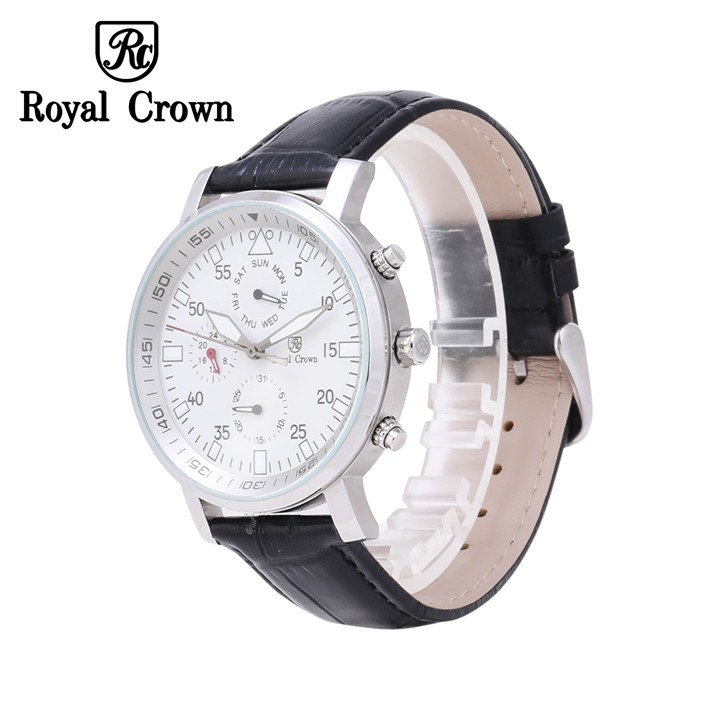 Đồng hồ nam Chính Hãng Royal Crown 5603-ST-B (dây da đen)
