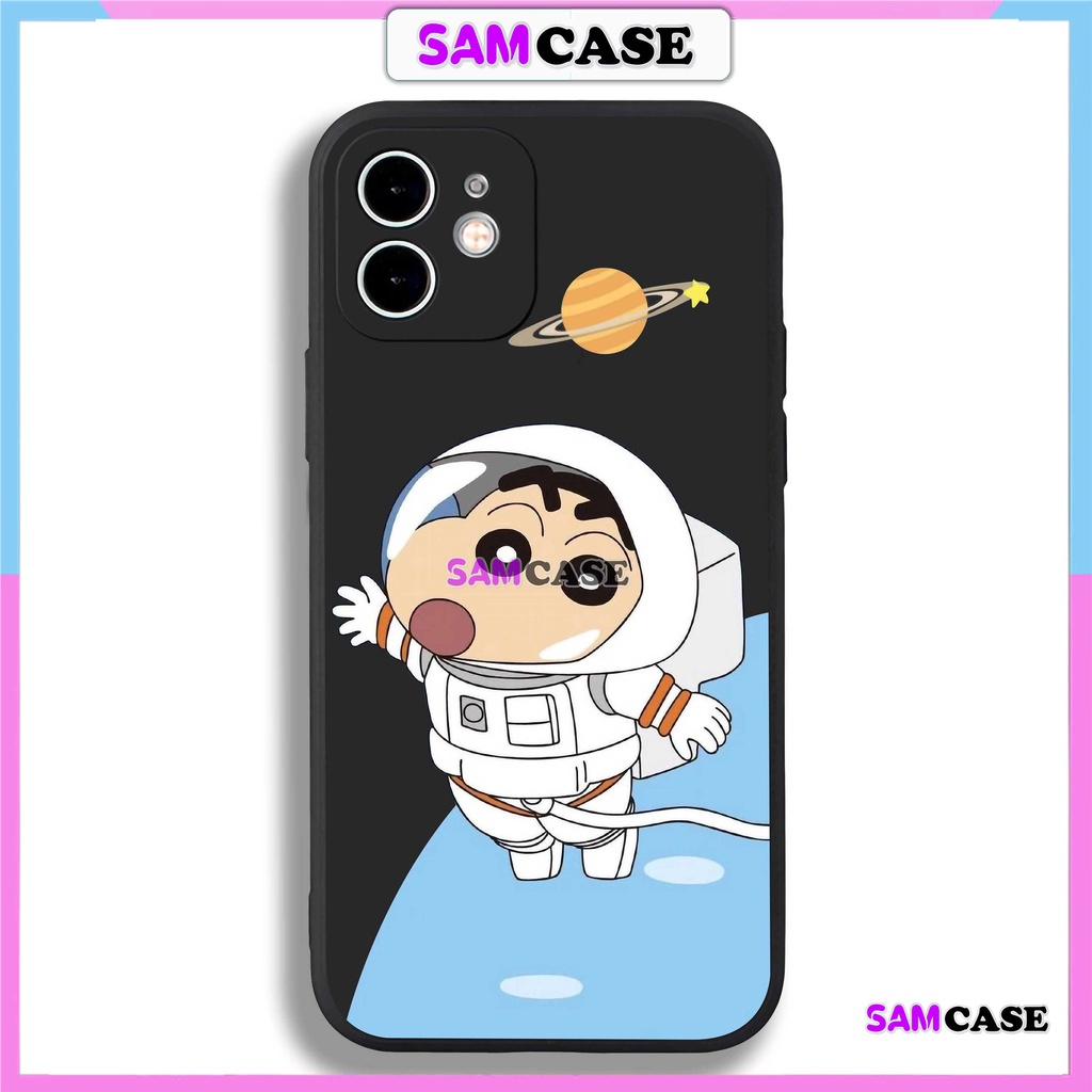 Ốp điện thoại in hình shin cute cạnh viền vuông silicon mềm dẻo cho Iphone  6/6s/7/8/X/XS/XR/11/12/13/14 plus pro max