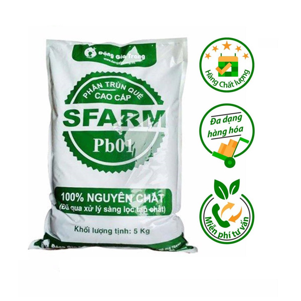 Phân Trùn Quế Sfarm Pb01 chuyên dùng bón rau củ quả, hoa & cây cảnh - An An Saigon