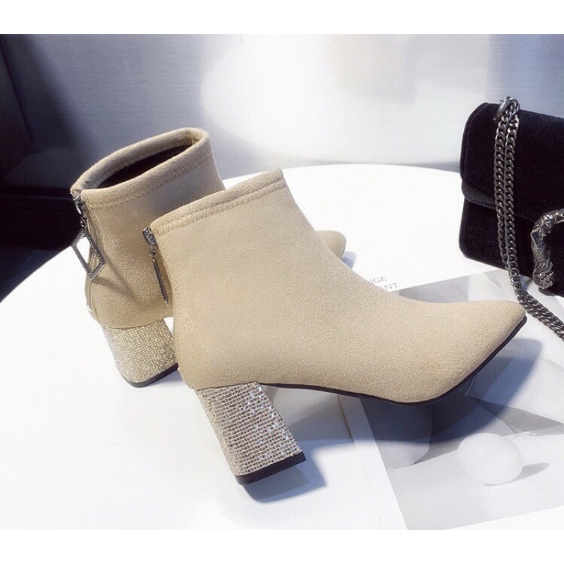 Bốt nữ cao 5-6cm lót lông siêu ấm, siêu đẹp  sẵn 522