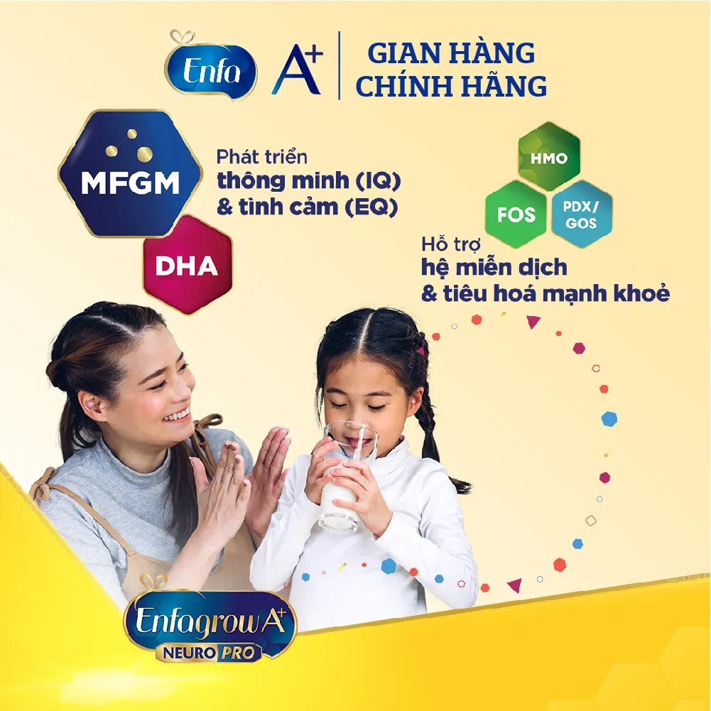 Quà tặng Enfa - Sữa bột Enfagrow A+ Neuropro 4 DHA & MFGM vị nhạt dễ uống – 830g/lon