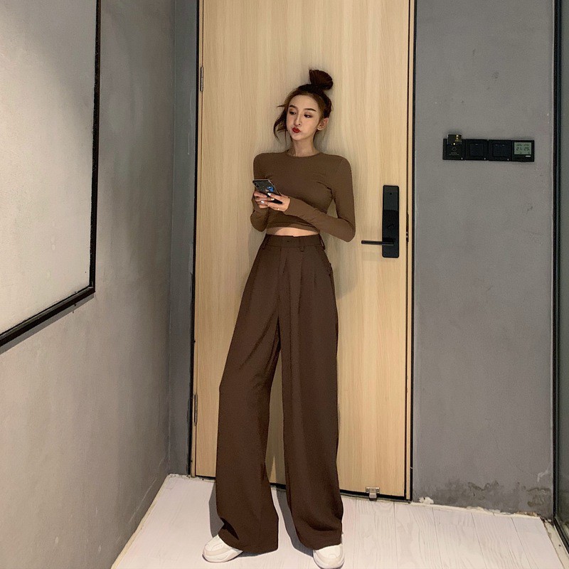 Women's clothes Wide-leg pants Explosive All-match casual trousers Fashion Side striped pants