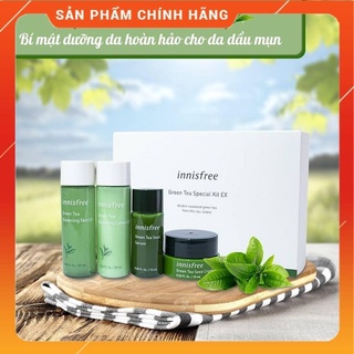 Bộ dưỡng da - Bộ dưỡng ẩm chiết xuất từ lá Trà Xanh Innisfree Hàn Quốc Mẫu Mới
