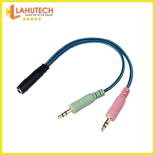 Cáp gộp tai nghe và mic ra jack 3,5mm dây dù