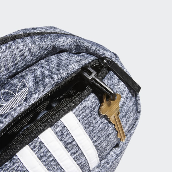 Túi đeo hông 3 sọc Adidas vải Denim, màu xám, mã CM3827