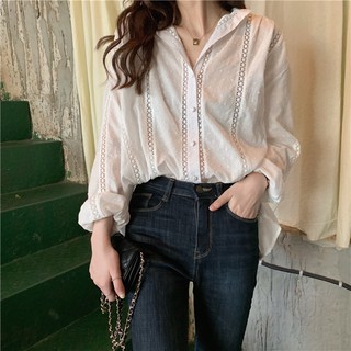 Áo sơ mi thô cố v cách điệu ma49