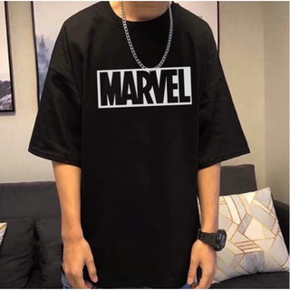 ÁO THUN NAM NỮ PHẢN QUANG MARVEL TAY LỞ ĐEN CAO CẤP