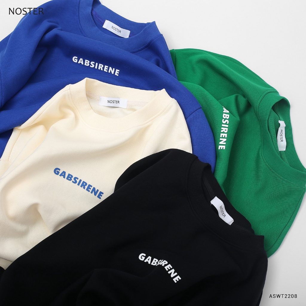 Áo sweater họa tiết chữ Gab, chất nỉ đẹp thương hiệu Noster mã ASWT2208