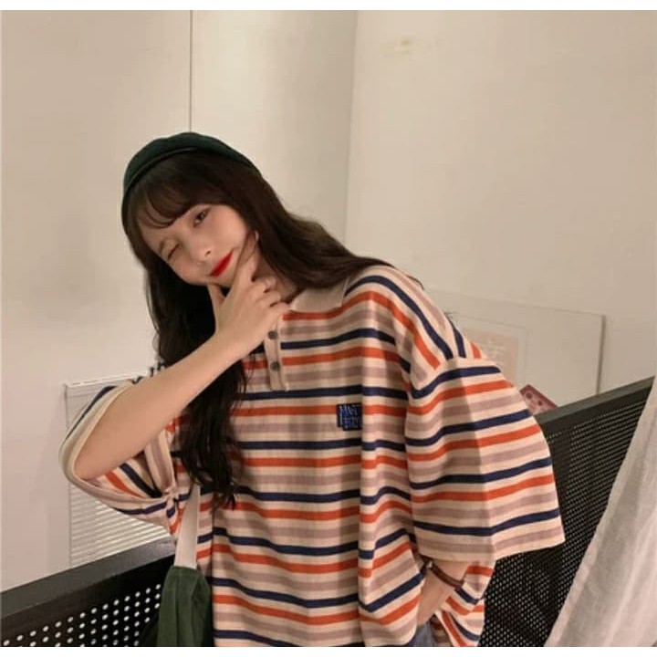 - Áo polo kẻ ngang ulzzang