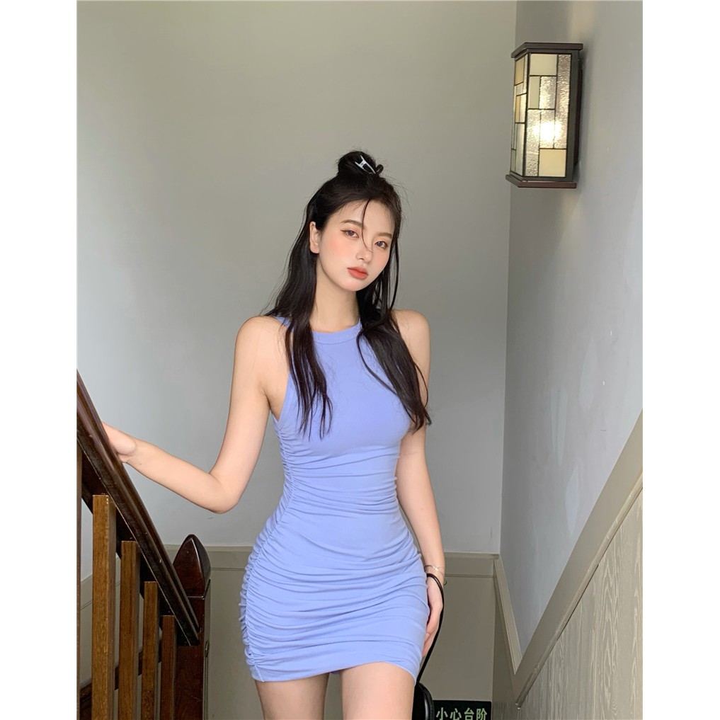 Váy body cổ yếm siêu tôn da hàng Quảng Châu loại 1