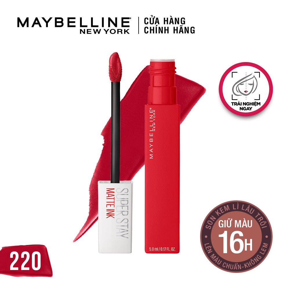 Son kem chuẩn lì giữ màu 16h Maybelline Super Stay Matte Ink - Phiên Bản City (5ml)