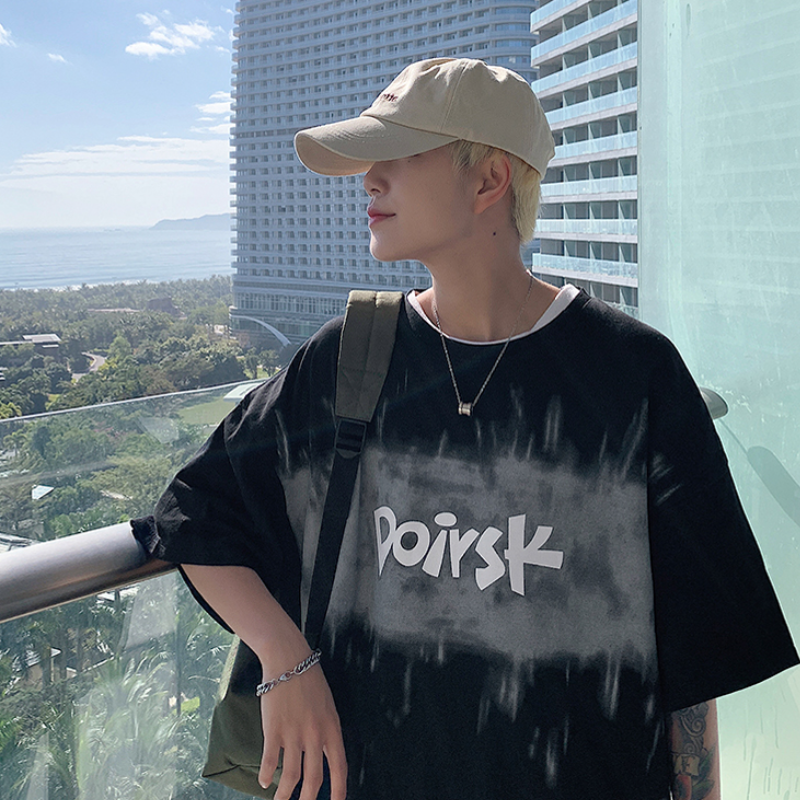 Áo Thun Nam Tay Ngắn Dáng Rộng Phong Cách Hàn Quốc