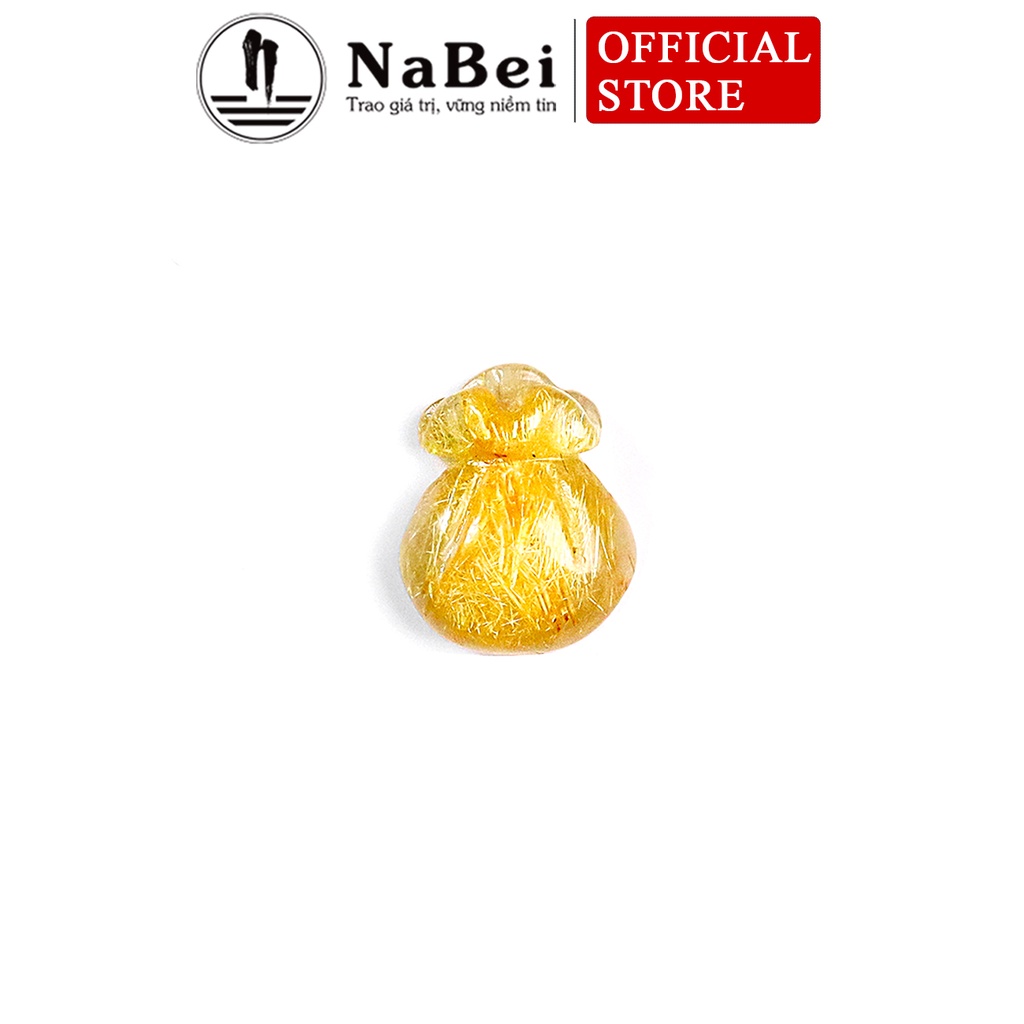 Mặt Túi Tiền Thạch Anh Tóc Tự Nhiên Điêu Khắc Làm Vòng Cổ Và Nhẫn Cho Nữ NB149 - Phong Thuỷ NaBei Store