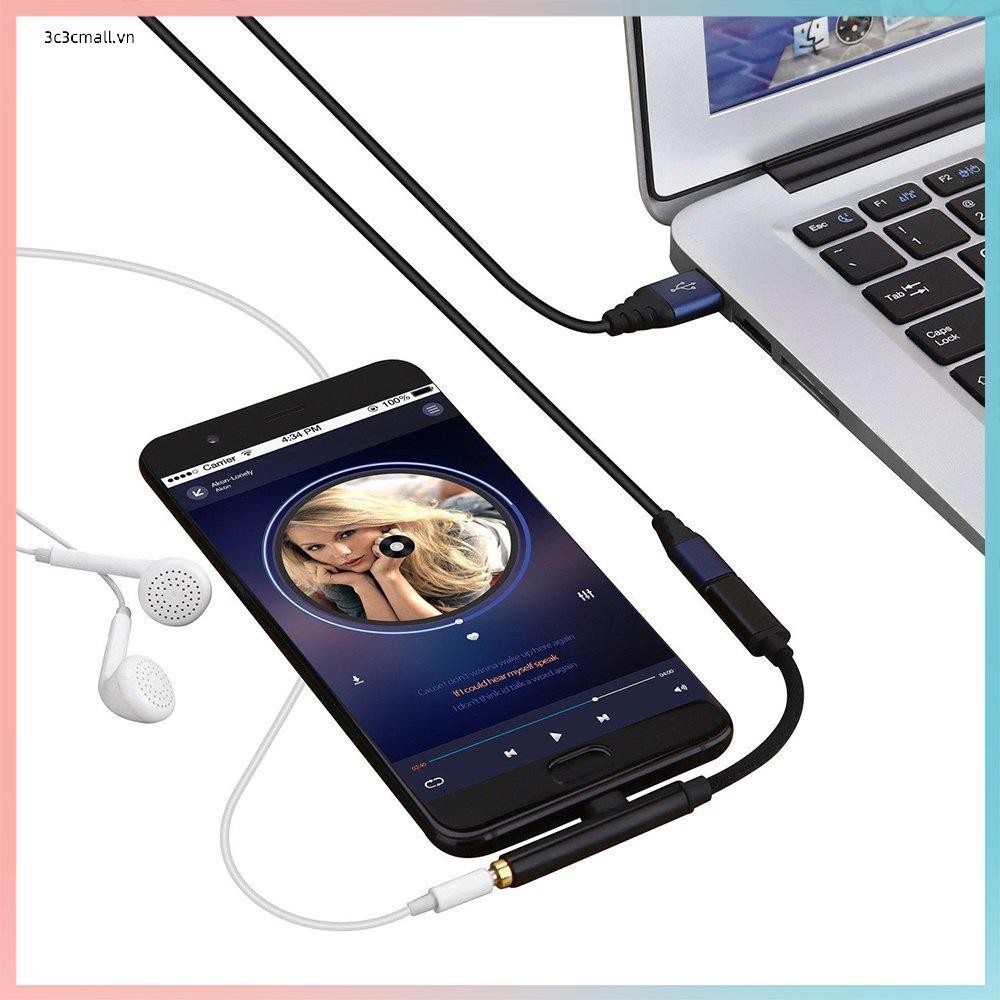 ✨chất lượng cao✨Type-C to USB-C 3.5mm Jack Audio Cable For Huawei P20 Audio Splitter