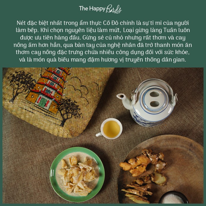 Mứt gừng Huế làng Tuần 1kg làm thủ công thái lát mỏng, Bánh mứt Tết, Quà biếu Tết - The Happy Birds